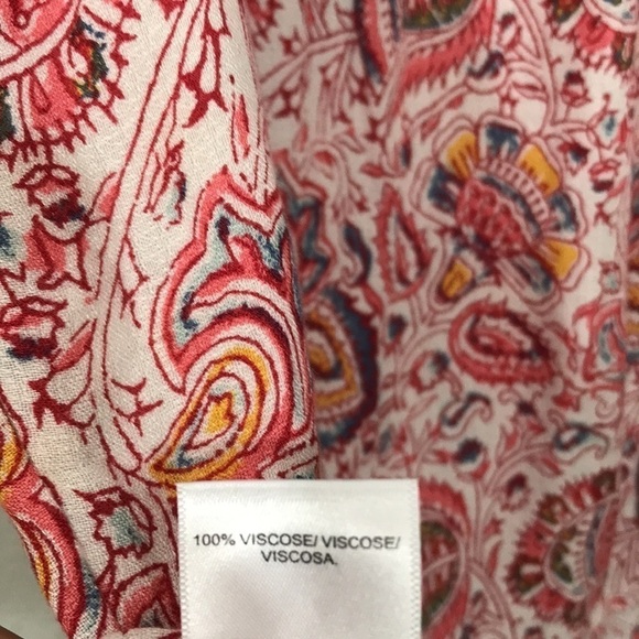 Lucky Brand Viscose Floral Paisley Boho Pheasant Style NWT Blouse size L - Picture 4 of 10